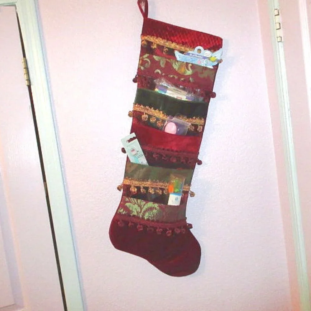 Vtg Jumbo Christmas Stocking 33